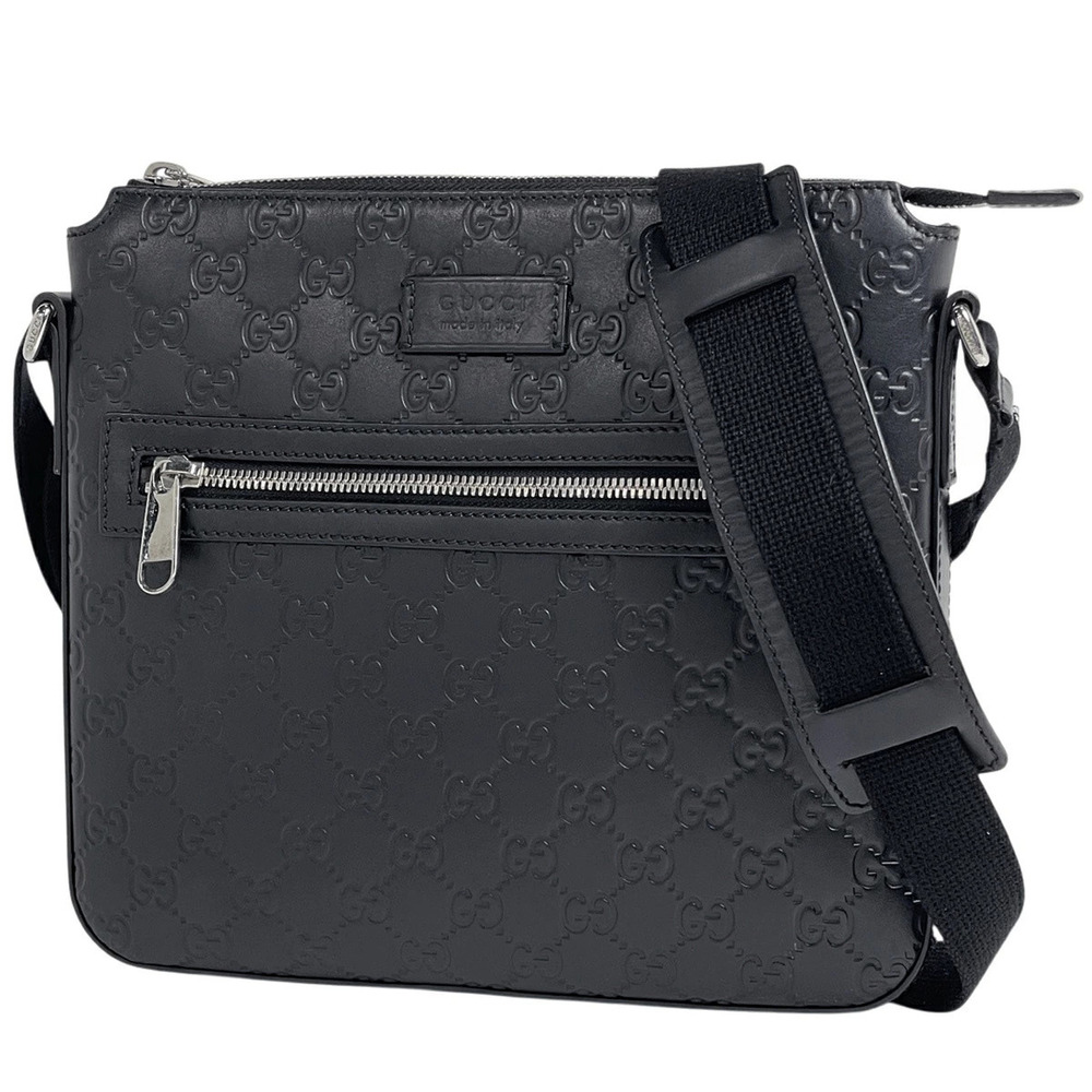 Gucci Guccissima Messenger Bag GG Guccissima Leather Black